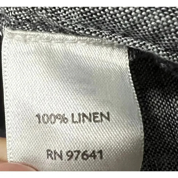 J.Jill love linen 100% gray button up shirt blouse long sleeve size M. - Picture 8 of 8